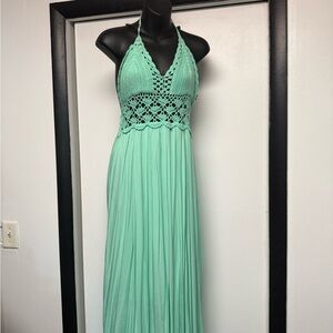 Mint Green Halter Maxi Dress
